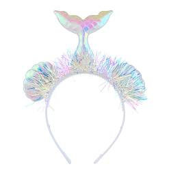 Neujahrs-Meerjungfrauen-Haarband für Erwachsene, Teenager, Feier, Party, Haarreif, glänzende Fischschuppen-Haarbänder, bunte Haarreifen, Weihnachts-Stirnbänder für Erwachsene, Weihnachts-Stirnbänder von FENOHREFE
