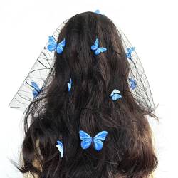 Schmetterlings-Fascinator für Cosplay, Party, Hochzeit, Festivals, Brautschmuck, Schmetterling, Stirnbänder, Flora, Kopfbedeckung, Hochzeit, Haarschmuck für Mädchen von FENOHREFE