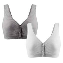 FEOYA 2Pcs Damen Still-BH Schwangerschaft Still BHS ohne Bügel Nahtlose Umstands BH Unterwäsche Maternity Mit Abnehmbaren Untersetzer von FEOYA