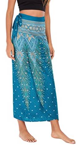 FEOYA Bohemian Fließender Rock 2 in 1 Elegantes Chiffon-Maxikleid Travel Beach von FEOYA