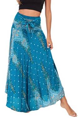 FEOYA Bohemian Fließender Rock 2 in 1 Elegantes Chiffon-Maxikleid Travel Beach von FEOYA