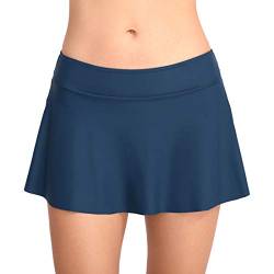 FEOYA Damen Badeshorts Bikinihose Rock Shorts Trunks 2019 Badeanzug Bauchweg Badekleid Mit Integrierter Hose Mini Bikini Takini Baderock Beachwear Blau M von FEOYA