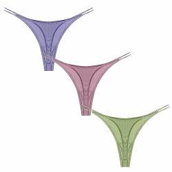 FEOYA Damen G-String T Back Tangas Thong Nahtlose Unterhosen Low Rise Slips Herstller L/DE Größe 38-40-3 Stück-D von FEOYA