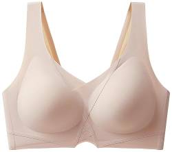 FEOYA Damen Nahtloser BH ohne Bügel mit Feste Pads Soft Bra Wohlfühl Butterweich Bralette Schlaf Still Sport Bügelloser Bustiers - M von FEOYA