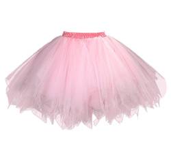 FEOYA Damen Tutu Unterkleid 50er Retro Petticoat Kurz Ballett Tanzkleid Party Minirock Mehrschichtige Tüllrock Tütü Cosplay Unterrock von FEOYA