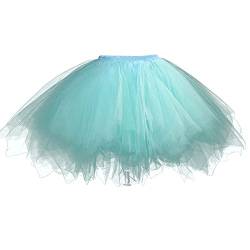 FEOYA Damen Tutu Unterkleid 50er Retro Petticoat Kurz Ballett Tanzkleid Party Minirock Mehrschichtige Tüllrock Tütü Cosplay Unterrock von FEOYA