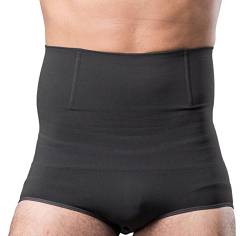 FEOYA Herren Hohe Taille Figurformende Unterwäsche Bauchweg Unterhose Funktionsunterwäsche Shapewear Slip - Kompression im Bauchbereich - Grau 2XL von FEOYA