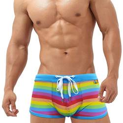 FEOYA Herren Schwimmhose Schnelltrocknend Badehose Trainings Badeslip Kurz Badeshort UV Schutz Männer Schwimmshorts Badepants Strandhosen Shorts Schwimmwear Tunnelzug Low Rise Brief von FEOYA