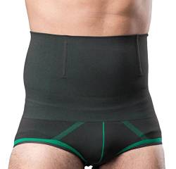 FEOYA Hohe Taille Figurformend Bauchweg Herren Unterwäsche Funktions Unterhose Body Shaper Underwear - Kompression im Bauchbereich - Grün 2XL von FEOYA