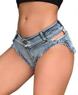 FEOYA Hot Pants Sexy Jeansshorts Frauen Sexy Ripped Short Denim Booty Shorts von FEOYA