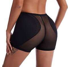 FEOYA Hüftpolster für Frauen, Hüft-Dip-Shapewear, Netzstoff, Hüftverstärker, Höschen, falscher Po, gepolsterte Unterwäsche, Besatz, nahtloser Booty Lifter, Schwarz (B), M von FEOYA