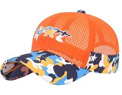 FEOYA Kinder Baseballkappe Sommer Outdoor Schildmütze Jungen Mädchen Gemustert Sonnenschutz Mütze Snapback Cap C-Orange von FEOYA