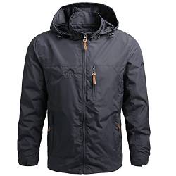 FEOYA Wanderjacke Herren Wasserdicht Atmungsaktiv Regenjacke Herren Wasserdicht Outdoorjacke Herren Sommer Übergangsjacke Funktionsjacke Sommerjacke Herren Sportjacke Windjacke M von FEOYA