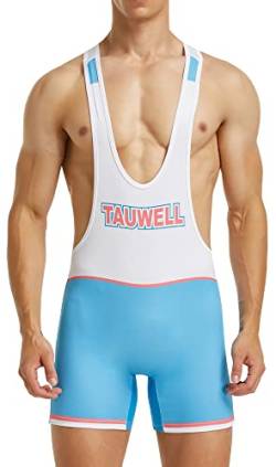 FEOYA Wrestling Singlet Bequem und Atmungsaktiv Herren Wrestling Singuletts Einteiliger Anzug Athletic Supporters Slim Fit Sport Bodysuit Gym Ärmellose Triathlon Powerlifting Kleidung C-Blau M von FEOYA