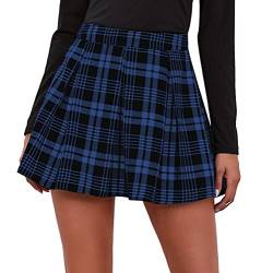 Faltenrock Damen Elegant Women Girls Rock Plissee Short High Waist Folded Skater Tennis School Skirt von FEOYA