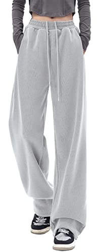 Jogginghose Damen Sporthose Frauen Baumwolle Trainingshose Fitness High Waist Sweatpants Slim Fit Freizeithose Lang, Jogging Hose Laufhosen Modern - L von FEOYA