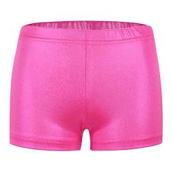 Mädchen Shorts für Tanz Gymnastik Turnanzug Sport-Shorts Glänzend Sport Hotpants Kinder Shorts Ballett Athletic Fitness Tanzhose Kurze Hose Skiny Gymnastik Turnhose Dancewear-110-150 von FEOYA