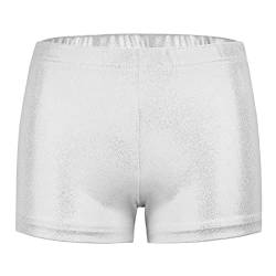 Mädchen Shorts für Tanz Gymnastik Turnanzug Sport-Shorts Glänzend Sport Hotpants Kinder Shorts Ballett Athletic Fitness Tanzhose Kurze Hose Skiny Gymnastik Turnhose Dancewear-110-150 von FEOYA