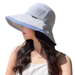 Sonnenhüte für Frauen mit breiter Krempe UPF 50 UV-Sonnenschutz Faltbar Sommer-Strandhut Eimer zum Spazierengehen Gartenarbeit Reisen von FEOYA