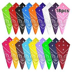 FEPITO 18 Stück Paisley Bandanas Verschiedene Cowboy Bandanas Unisex Neuheit Print Head Wrap Schal Armband für Frauen und Männer von FEPITO