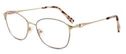 FERAVIA Dame Metall Strass Rechteck Brille klare Linse creme.gold Brille von FERAVIA