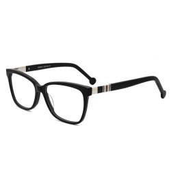 FERAVIA Frauen Herren Brille Retro Vintage Mode Klare Linse Schwarz Brille von FERAVIA