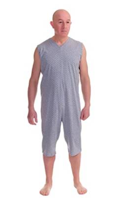 Einteiliger ärmelloser Schlafanzug mit Rückenreißverschluss, 9008/8, für Alzheimer, Inkontinenz, Demenz, speziell für ältere Menschen (Grau, XL) von FERRUCCI COMFORT