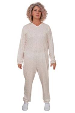 FERRUCCI COMFORT Damen-Pyjama aus Baumwolle mit Reißverschluss hinten und Langen Ärmeln - 9012 - für Alzheimer und Inkontinenz (L) von FERRUCCI COMFORT
