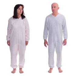 FERRUCCI COMFORT Health Pyjamas mit Reißverschluss auf der Rückseite aus Baumwolle - Winterkleidung - 9012 F - (Frau, L) von FERRUCCI COMFORT