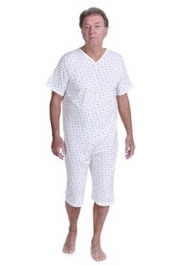 FERRUCCI COMFORT Inkontinenz-Pyjama mit Reißverschluss am Rücken - 9012/5 - Für ältere Menschen, Alzheimer oder Altersdemenz, Sommer, Kurze Ärmel und Hosen (Mann, M) von FERRUCCI COMFORT