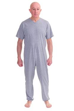 FERRUCCI COMFORT Schlafanzug für Gesundheit, Kurzarm, 1 Reißverschlüsse, hinten hinten im Sommer (Grau, S), grau von FERRUCCI COMFORT