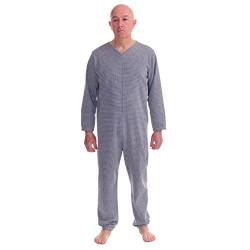 FERRUCCI COMFORT Winter-Sanitärpyjama mit Rückenreißverschluss, 9014/1, für Inkontinenz, Alzheimer, Demenz, Schwerer Stoff, Baumwolle und Polyester (Blau, XL) von FERRUCCI COMFORT