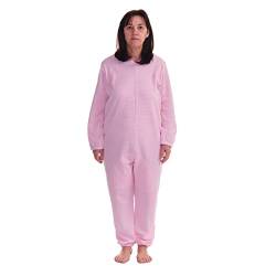 FERRUCCI COMFORT Winter-Sanitärpyjama mit Rückenreißverschluss, 9014/1, für Inkontinenz, Alzheimer, Demenz, Schwerer Stoff, Baumwolle und Polyester (Rosa, M) von FERRUCCI COMFORT