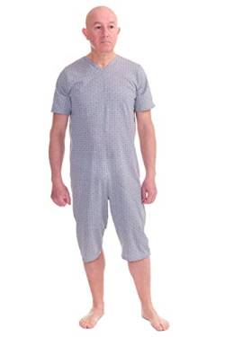FERRUCCI Schlafanzug für Gesundheit, Komfort, kurze Ärmel, 1 Reißverschluss/Reißverschluss hinter dem Sommerrücken (Grau, M) von FERRUCCI COMFORT