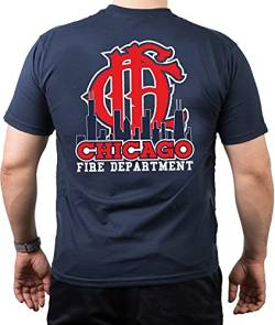 CHICAGO FIRE Dept. CFD/Skyline/old emblem, navy T-Shirt, L von FEUER1