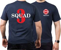 Chicago FIRE Dept. Squad 3, red, Standard Emblem, T-Shirt, 3XL von FEUER1