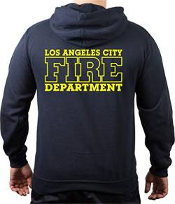 FEUER1 Hoodie Navy, Los Angeles City Fire Department, neon Yellow (M) von FEUER1