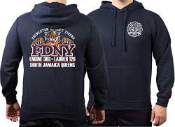 FEUER1 Hoodie Navy, New York City Fire Dept. E303/L126 Princeton St. Tigers South Jamaica (Queens), L von FEUER1