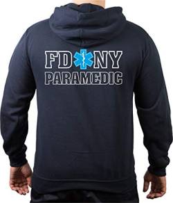 FEUER1 Hoodie Navy, New York City Fire Dept. Paramedic, Star of Life (M) von FEUER1