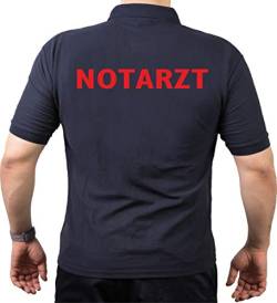 FEUER1 Poloshirt Navy, Notarzt in rot L von FEUER1