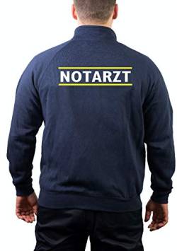 FEUER1 Sweatjacke Navy, Notarzt Weiss zwischen Neongelb L von FEUER1