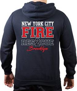 Hoodie Navy, New York City FIRE Res 2 CUE, Brooklyn 3XL von FEUER1