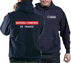 Sweat á Capuche (Navy/bleu Marine) Sapeurs Pompiers de France - Rouge/Blanc XL von FEUER1