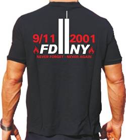 T-Shirt Black, 9/11"Never Forget - Never Again (L) von FEUER1