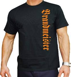 T-Shirt Black, Brandmeister, vertikal in orange XL von FEUER1
