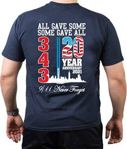 T-Shirt Navy, 9/11 WTC 20 Years - Never Forget L von FEUER1