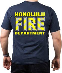 T-Shirt Navy, Honolulu Fire Dept. (Hawaii) (Silber-Neongelb) (XXL von FEUER1