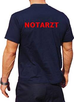 T-Shirt Navy, Notarzt, Schrift rot M von FEUER1