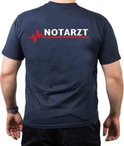T-Shirt Navy, Notarzt mit roter EKG-Linie XL von FEUER1