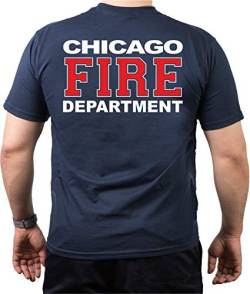 T-Shirt navy, Chicago Fire Dept. zweifarbig white-red-white XL von FEUER1